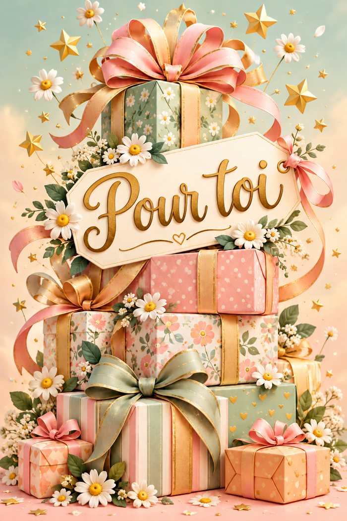 Paquets-cadeaux avec une étiquette « Pour toi »