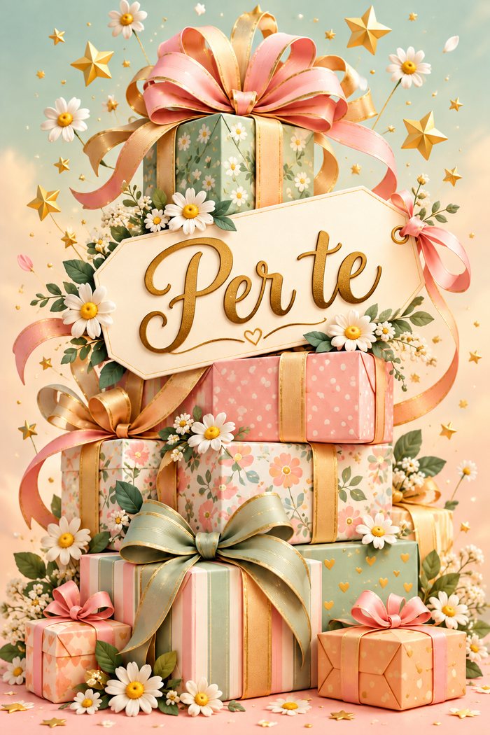 Pacchi regalo con un’etichetta “Per te”