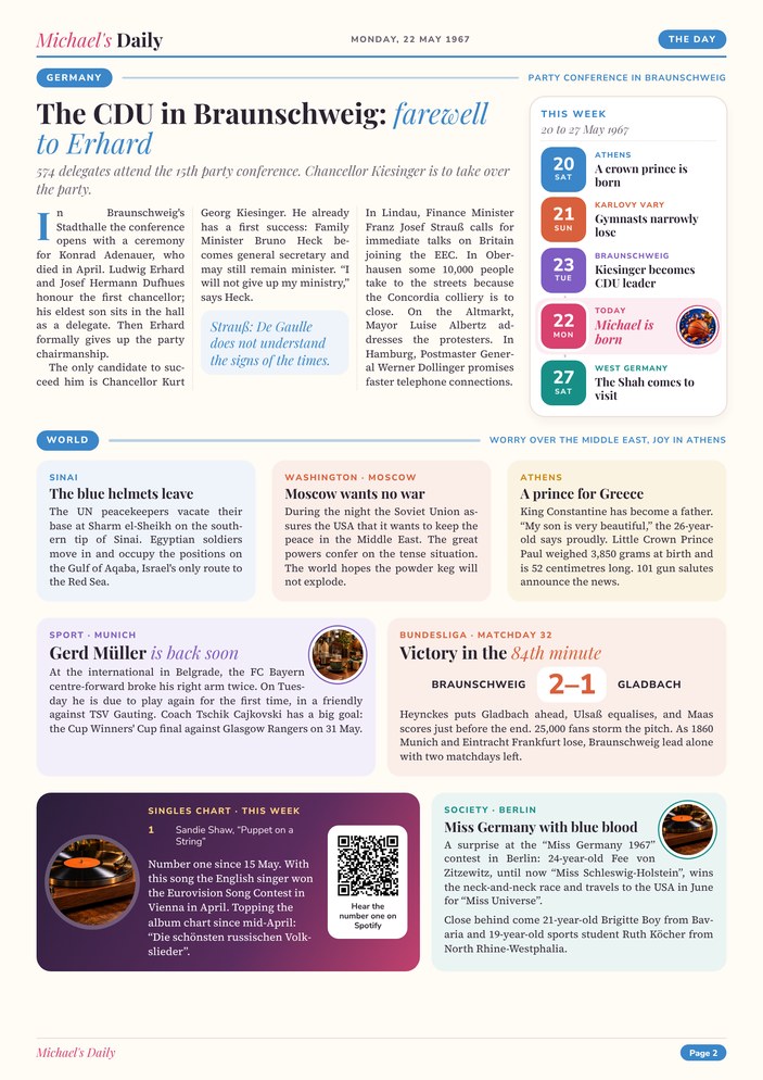 Michael’s newspaper, page 2