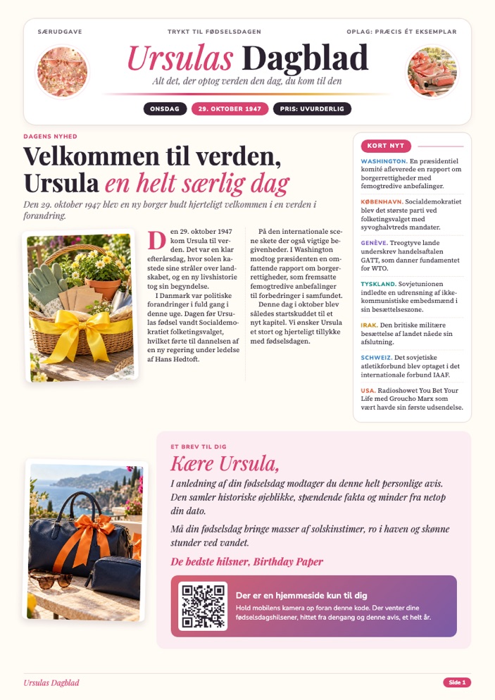 Ursulas avis, side 1