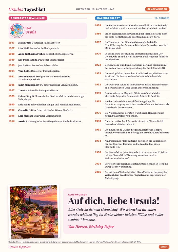 Ursulas Tagesblatt, Seite 4