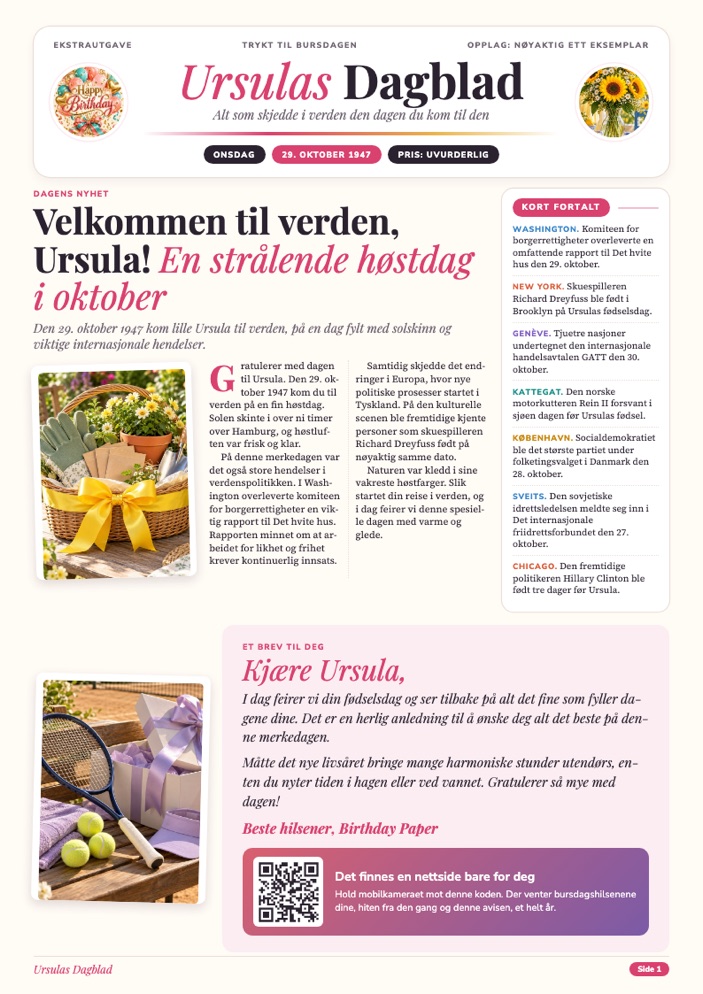 Ursulas avis, side 1