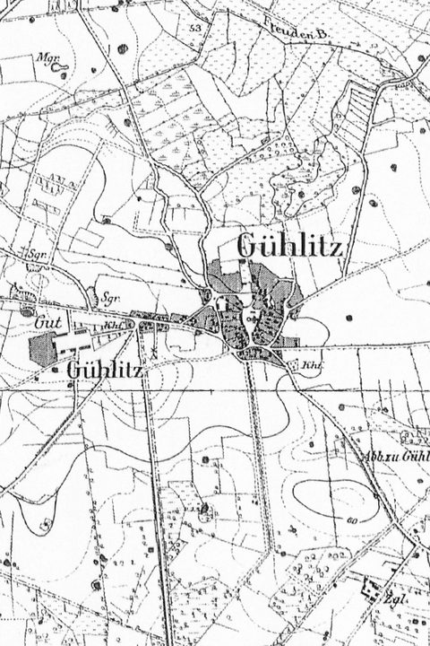 Messtischblatt von Gülitz aus der Zeit vor 1945