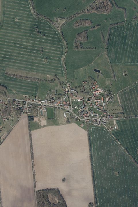 Farbiges Luftbild von Gülitz aus heutiger Zeit